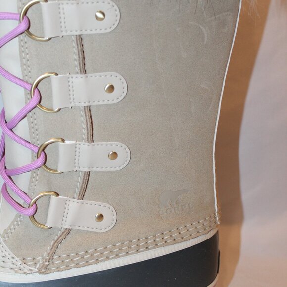 NEW YOUTH 6 WOMEN'S 7.5-8 SOREL JOAN OF ARTIC TALL WINTER LEATHER BOOTS‎ TAN - Picture 4 of 7